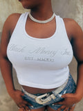 BMI Women's Cropped Tank Top - White